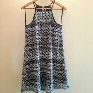 love, Fire | Navy blue dress crochet overlay boho